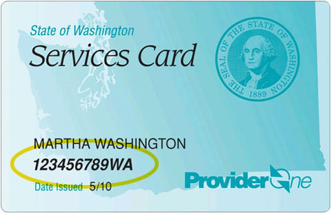 Medicaid Card image highlighting where the Medicaid number is located